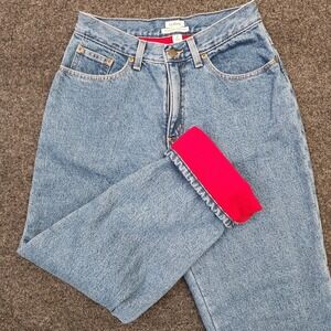 L.L. Bean Womens 6 Petite Fleece Lined Original Fit Relaxed Blue Jeans Winter